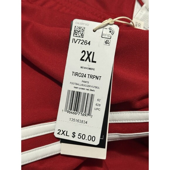 Adidas Tiro 24 Track Pants Red & White Soccer Training IV7264 Men’s Size XXL NWT - Picture 6 of 6